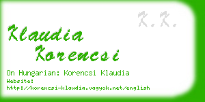 klaudia korencsi business card